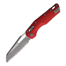 Microtech MSI Folding Knife 3.75" Serrated Bohler M390MK Steel Blade Red Aluminum Handle