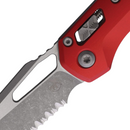 Microtech MSI Folding Knife 3.75" Serrated Bohler M390MK Steel Blade Red Aluminum Handle