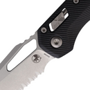 Microtech MSI Folding Knife 3.75" Serrated Bohler M390MK Steel Blade Black G10 Handle