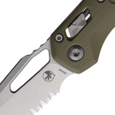 Microtech MSI Folding Knife 3.75" Serrated Bohler M390MK Steel Blade OD Green G10 Handle