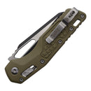 Microtech MSI Folding Knife 3.75" Bohler M390MK Steel Blade OD Green Aluminum Handle