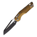 Microtech MSI Folding Knife 3.75" Bohler M390MK Steel Blade Tan Aluminum Handle