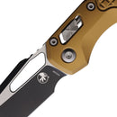 Microtech MSI Folding Knife 3.75" Bohler M390MK Steel Blade Tan Aluminum Handle