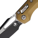 Microtech MSI Folding Knife 3.75" Bohler M390MK Steel Blade Tan Aluminum Handle