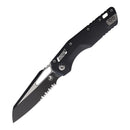 Microtech MSI Folding Knife 3.75" Partial Serrated Bohler M390MK Steel Blade Black G10 Handle