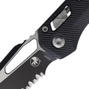 Microtech MSI Folding Knife 3.75" Partial Serrated Bohler M390MK Steel Blade Black G10 Handle