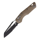 Microtech MSI Folding Knife 3.75" Partial Serrated Bohler M390MK Steel Blade Tan G10 Handle