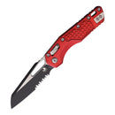 Microtech MSI Folding Knife 3.75" Partial Serrated Bohler M390MK Steel Blade Red Aluminum Handle