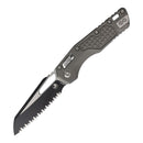 Microtech MSI Folding Knife 3.75" Serrated Bohler M390MK Steel Blade Gray Aluminum Handle