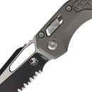Microtech MSI Folding Knife 3.75" Serrated Bohler M390MK Steel Blade Gray Aluminum Handle