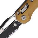 Microtech MSI Folding Knife 3.75" Serrated Bohler M390MK Steel Blade Tan Aluminum Handle