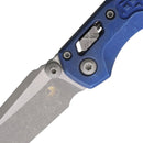 Microtech MSI Mini Folding Knife 3.25" Bohler M390MK Steel Blade Antique Blue Titanium Handle
