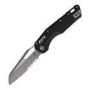 Microtech MSI Folding Knife 3.75" Partial Serrated Bohler M390MK Steel Blade Black Polymer Handle