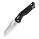 Microtech MSI Folding Knife 3.75" Partial Serrated Bohler M390MK Steel Blade Black Polymer Handle