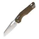 Microtech MSI Folding Knife 3.75" Partial Serrated Bohler M390MK Steel Blade Dark Earth Polymer Handle