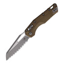 Microtech MSI Folding Knife 3.75" Serrated Bohler M390MK Steel Blade Dark Earth Polymer Handle