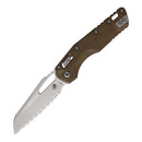 Microtech MSI Folding Knife 3.75" Serrated Bohler M390MK Steel Blade Dark Earth Polymer Handle