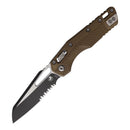 Microtech MSI Folding Knife 3.75" Partial Serrated Bohler M390MK Steel Blade Dark Earth Polymer Handle