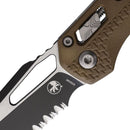 Microtech MSI Folding Knife 3.75" Partial Serrated Bohler M390MK Steel Blade Dark Earth Polymer Handle