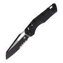 Microtech MSI Folding Knife 3.75" Partial Serrated Bohler M390MK Steel Blade Black Polymer Handle