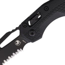 Microtech MSI Folding Knife 3.75" Partial Serrated Bohler M390MK Steel Blade Black Polymer Handle