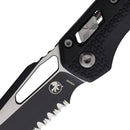 Microtech MSI Folding Knife 3.75" Serrated Bohler M390MK Steel Blade Black Polymer Handle