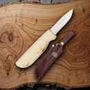 Marttiini New Handy Fixed Knife 3" Stainless Steel Blade Waxed Curly Birch Handle