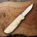 Marttiini New Handy Fixed Knife 3" Stainless Steel Blade Waxed Curly Birch Handle