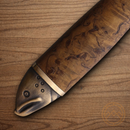 Marttiini Salmon Fixed Knife 4.25" 4034 Steel Blade Waxed Curly Birch Handle