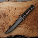 Marbles Jet Pilot Bowie Fixed-Blade Knife 7.75" Stainless Blade Stacked Leather