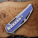 MTech Linerlock Assisted Folding Knife 3.63" 3Cr13 Steel Blade Blue Nylon Handle