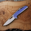 MTech Linerlock Assisted Folding Knife 3.63" 3Cr13 Steel Blade Blue Nylon Handle