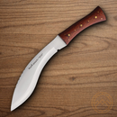 Muela Kukri Fixed Knife 10" Vanadium Steel Blade Brown Wood Handle