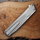 Oknife AION Folding Knife 3.5" Bohler M390 Steel Blade Gray Titanium Handle