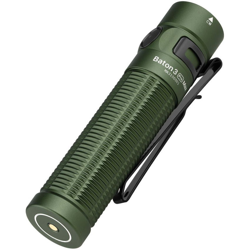 Olight Baton 3 Pro Max Flashlight OD Green Rechargeable Water And Impact Resistan Aluminum Construction TON3MXODG -Olight - Survivor Hand Precision Knives & Outdoor Gear Store