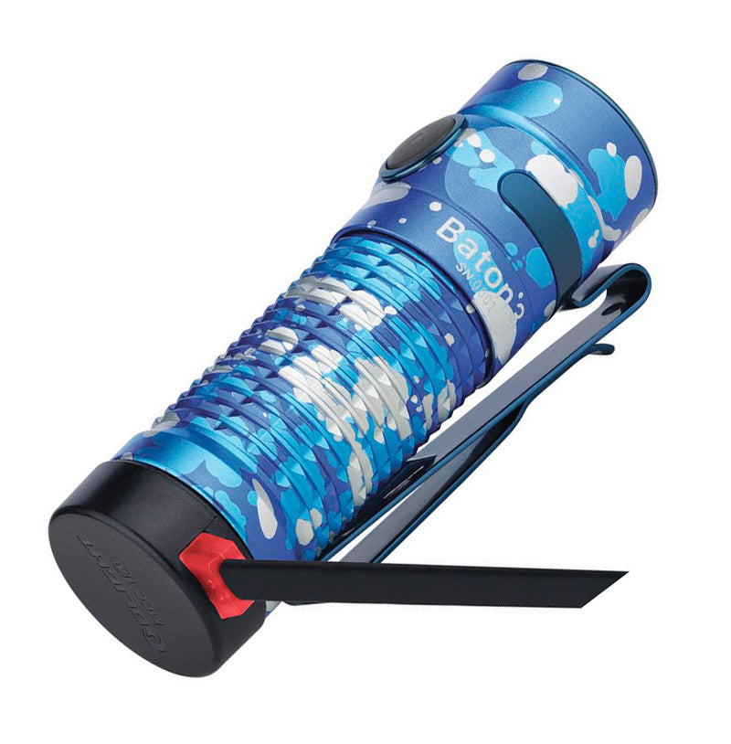 Olight Baton 3 Flashlight Ocean Blue Limited Edition Rechargeable Water And Impact Resistan Aluminum Construction TON3OCMF -Olight - Survivor Hand Precision Knives & Outdoor Gear Store