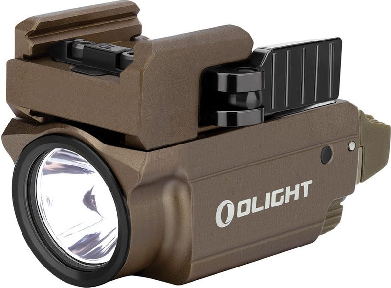 Olight Baldr Mini Tactical Light Desert Tan Rechargeable Water And Impact Resistan Weapon Mountable Aluminum Construction BLDRMDT -Olight - Survivor Hand Precision Knives & Outdoor Gear Store