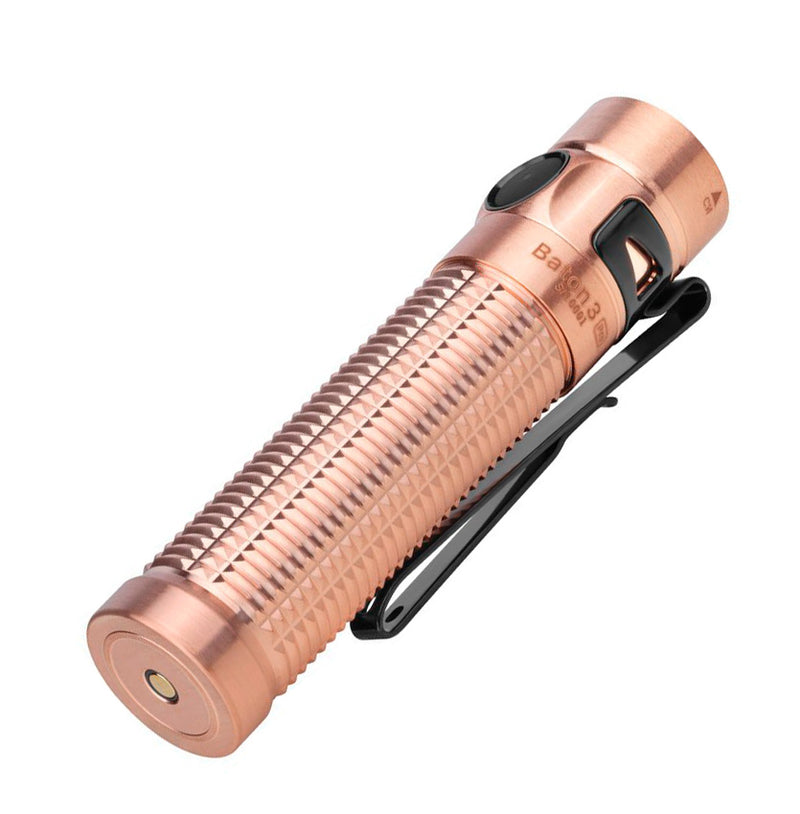 Olight Baton 3 Pro Flashlight CU Limited Edition Rechargeable Water And Impact Resistan Copper Construction TN3PROCU -Olight - Survivor Hand Precision Knives & Outdoor Gear Store