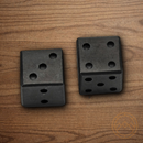 Pair Of Dice Forged Metal Construction 0.75 Inches With Black Leather Pouch