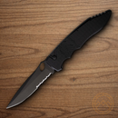 Piranha Knives Auto Predator Tactical Folding Knife 4" CPM S30V Steel Blade Black Aluminum Handle.