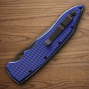 Piranha Knives Auto Predator Folding Knife 4" CPM S30V Steel Blade Blue Aluminum Handle