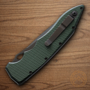 Piranha Knives Auto Predator Tactical Folding Knife 4" CPM S30V Steel Blade Green Aluminum Handle