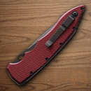 Piranha Knives Auto Predator Folding Knife 4" CPM S30V Steel Blade Red Aluminum Handle