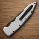 Piranha Knives  Auto Predator Folding Knife 4" CPM S30V Steel Blade Silver Aluminum Handle
