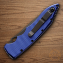 Piranha Knives Auto Mini Predator Tactical Folding Knife 3.5" CPM S30V Steel Blade Blue Aluminum Handle