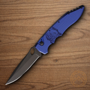 Piranha Knives Auto Mini Predator Tactical Folding Knife 3.5" CPM S30V Steel Blade Blue Aluminum Handle