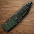 Piranha Knives Auto Mini Predator Tactical Folding Knife 3.5" CPM S30V Steel Blade Green Aluminum Handle