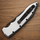 Piranha Knives Auto Mini Predator Tactical Folding Knife 3.5" CPM S30V Steel Blade Silver Aluminum Handle.