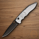 Piranha Knives Auto Mini Predator Tactical Folding Knife 3.5" CPM S30V Steel Blade Silver Aluminum Handle.