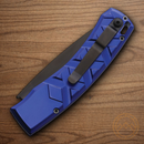 Piranha Knives Auto X Tactical Folding Knife 3.25" 154CM Steel Blade Blue Aluminum Handle